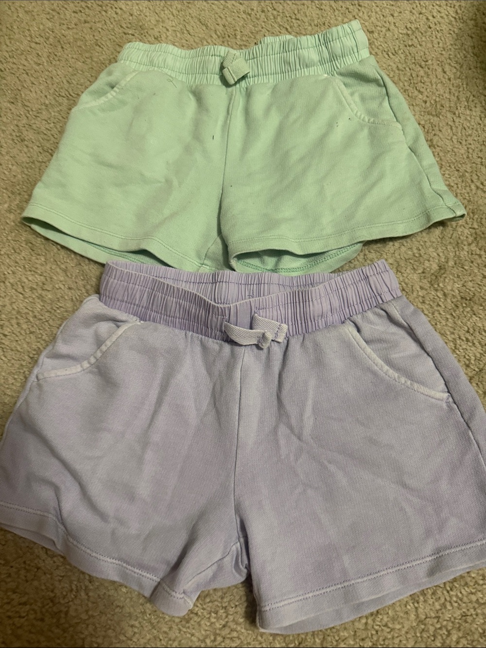 Cat & Jack Mint Green and Lavender Athletic Pull-On Shorts 2 size 6/7